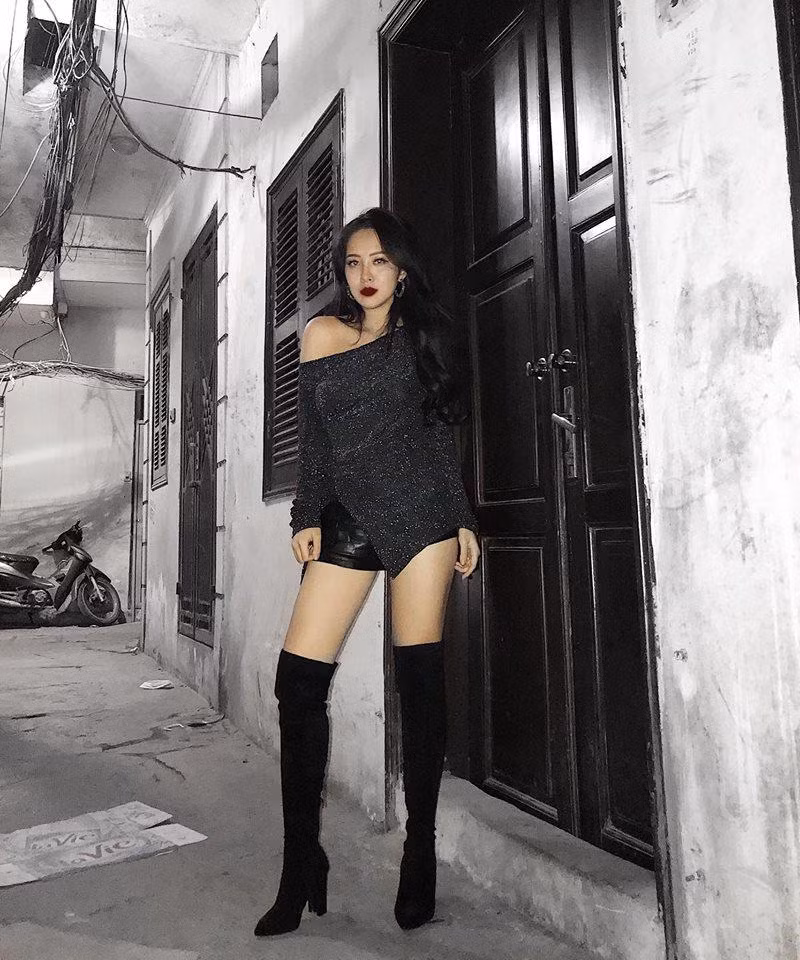 "em gai mua" cua huong tram gay sot vi qua dep, doi chan dai thang tap du chi co 1m56 - 11