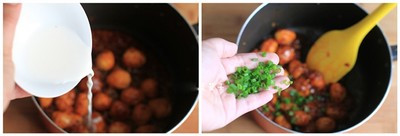 Hòa tan bột bắp với chừng 1 bát con nước chấm nước đun sôi để nguội rồi đổ vào chảo trứng, vừa đảo vừa quấy đều tay cho bột tán đều và không bị vón cục. Chờ sốt sôi, bạn có thể nêm nếm lại một lần nữa cho thật vừa miệng. Cho hành lá thái nhỏ vào, đảo lại trong giây lát rồi tắt lửa. Hòa tan bột bắp với chừng 1 bát con nước chấm nước đun sôi để nguội rồi đổ vào chảo trứng, vừa đảo vừa quấy đều tay cho bột tán đều và không bị vón cục. Chờ sốt sôi, bạn có thể nêm nếm lại một lần nữa cho thật vừa miệng. Cho hành lá thái nhỏ vào, đảo lại trong giây lát rồi tắt lửa.