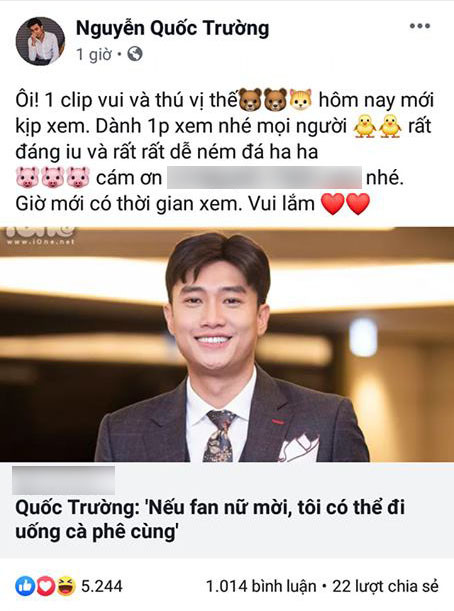 Quốc Trường "thả thính" fan nữ. Quốc Trường "thả thính" fan nữ.