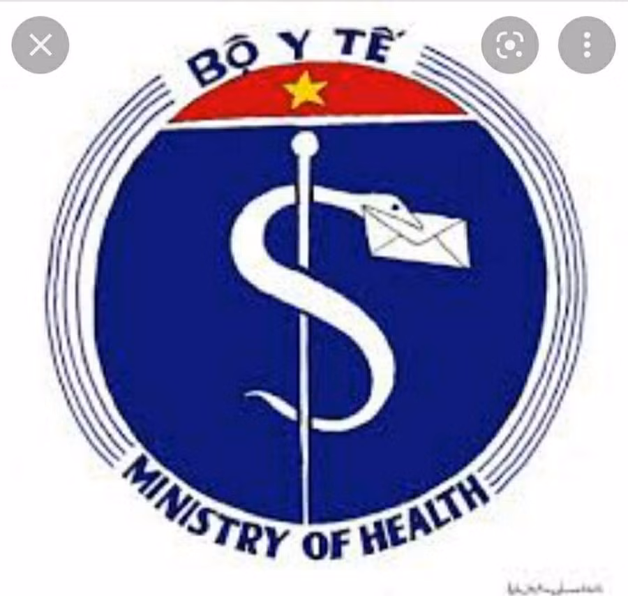 Logo tại lễ khai mạc kỳ thi "Nâng ngạch công chức, thăng hạng chức danh nghề nghiệp viên chức năm 2022" diễn ra sáng 10/9 tại Trường Đại học Y Hà Nội có hình ảnh con rắn quấn quanh cây gậy theo hình chữ S và "ngậm phong bì".