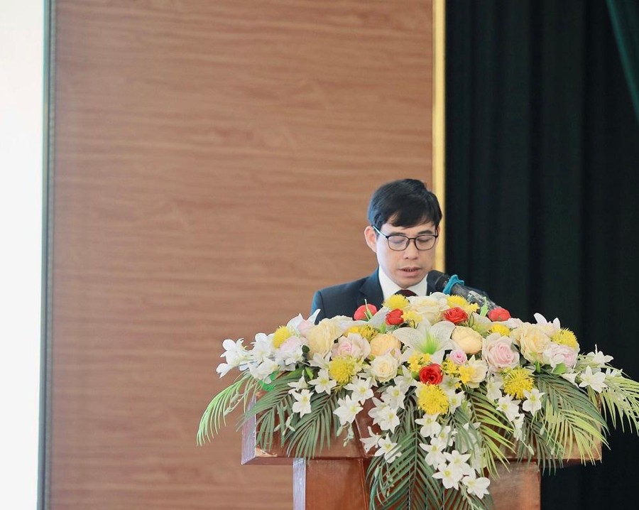 TS Đỗ Trung Hải, Hiệu trưởng Trường Đại học Kỹ thuật Công nghiệp (ĐH Thái Nguyên) phát biểu tại hội thảo.