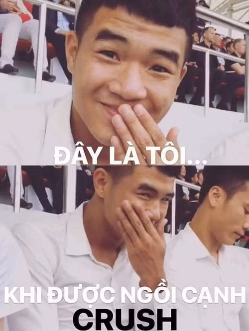 Biểu cảm hài hước của cầu thủ Hà Đức Chinh.