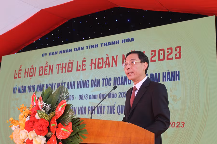 Ông Đầu Thanh Tùng - Phó Chủ tịch UBND tỉnh Thanh Hóa phát biểu khai mạc. Ảnh: LT. Ông Đầu Thanh Tùng - Phó Chủ tịch UBND tỉnh Thanh Hóa phát biểu khai mạc. Ảnh: LT.