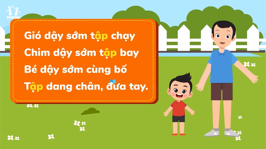 Các bài thơ được xen kẽ vào trong bài học giúp trẻ mở rộng vốn từ một cách tự nhiên và ghi nhớ hiệu quả