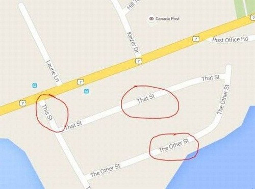 Những tên đường "khó đỡ" tại Canada. Những tên đườngkhó đỡ tại Canada.