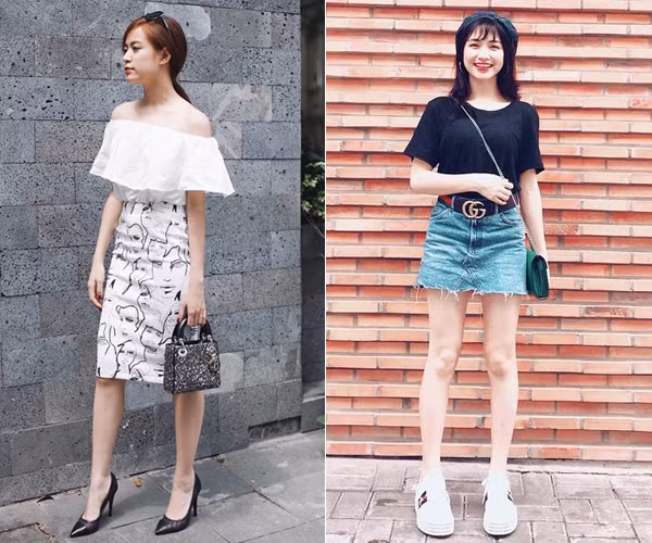 Nên: Để tăng chiều cao, bạn nên chọn những chiếc áo với phần cổ thoáng, rộng tương đối. Áo hai dây, áo trễ vai cũng là những lựa chọn tinh tế giúp nàng cổ ngắn trông thêm mảnh mai, yêu kiều.