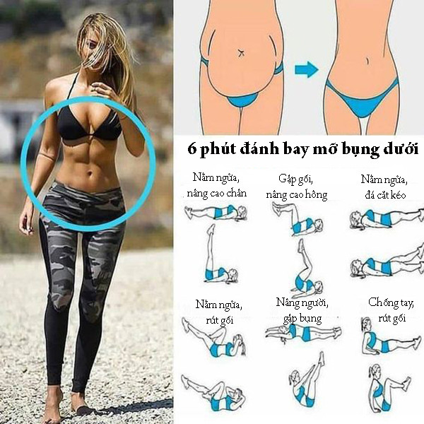 6 động tác đánh bay mỡ thừa vùng bụng dưới