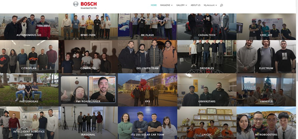 Hình ảnh các đội tham gia cuộc thi Bosch Future Mobility Challenge 2023.