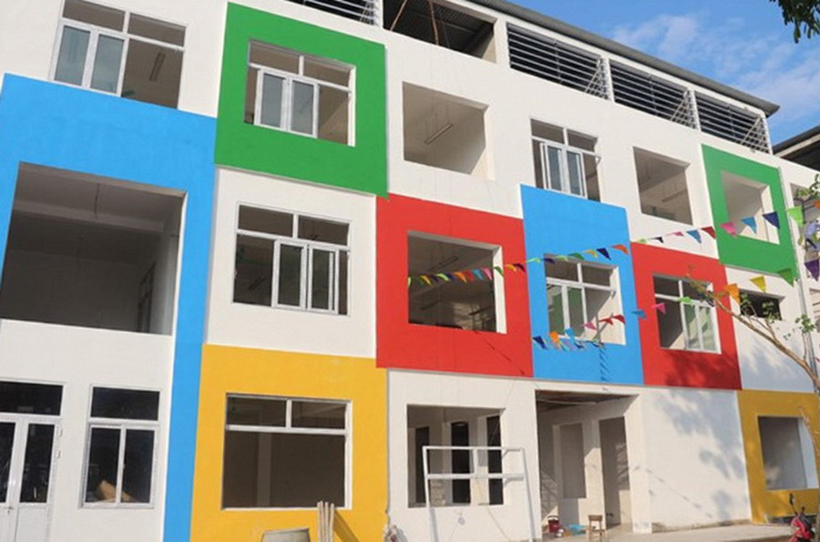 Trường Mầm non Tiến Thắng được xây dựng hiện đại với diện tích đất 4.000m2, quy mô 20 phòng học Trường Mầm non Tiến Thắng được xây dựng hiện đại với diện tích đất 4.000m2, quy mô 20 phòng học