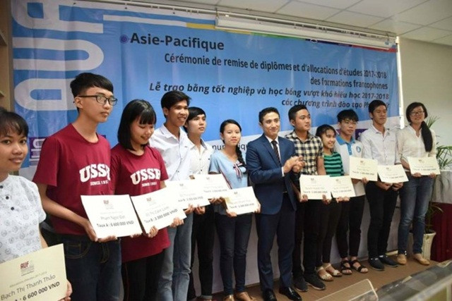 Sinh viên tiếng Pháp nhận học bổng của Tổ chức Đại học Pháp ngữ (AUF) năm 2017