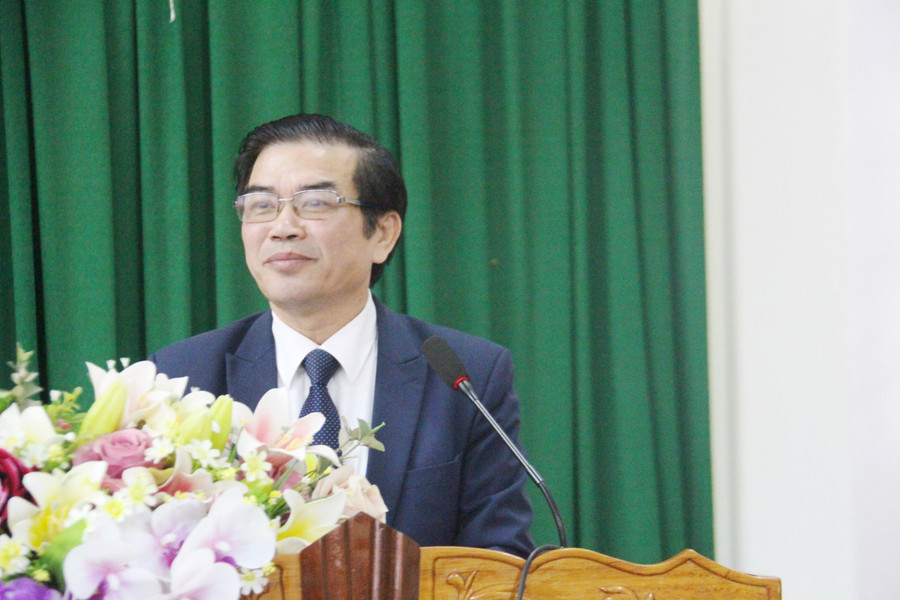 Ông Đặng Quốc Vinh, Phó chủ tịch UBND tỉnh Hà Tĩnh phát biểu tại buổi gặp mặt.