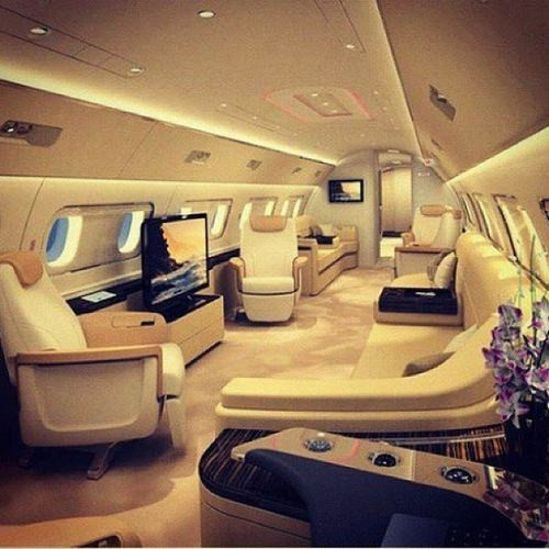 Cuộc sống vương giả của nàng công chúa giàu có nhất Dubai ảnh 16 Bên trong phi cơ riêng thuộc sở hữu của công chúa Mahra