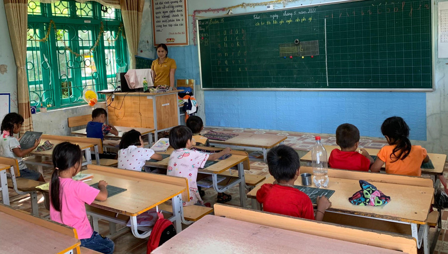 Tỷ lệ học sinh ở các trường vùng cao Lai Châu tựu trường còn thấp.