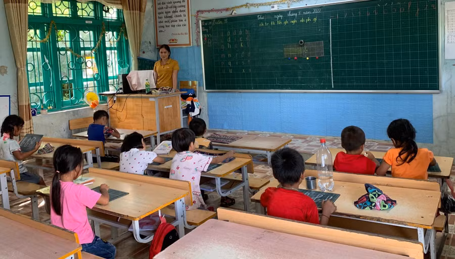 Tỷ lệ học sinh ở các trường vùng cao Lai Châu tựu trường còn thấp.