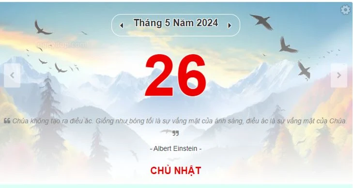 Lịch âm hôm nay - Xem lịch âm ngày 26/5