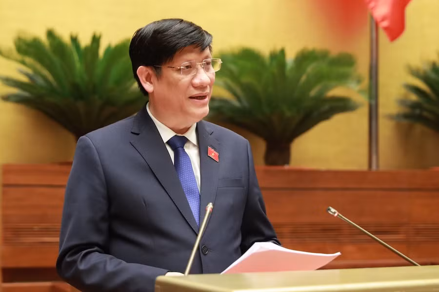 Bộ trưởng Bộ Y tế Nguyễn Thanh Long tại kỳ họp thứ 3 Quốc hội khoá XV.