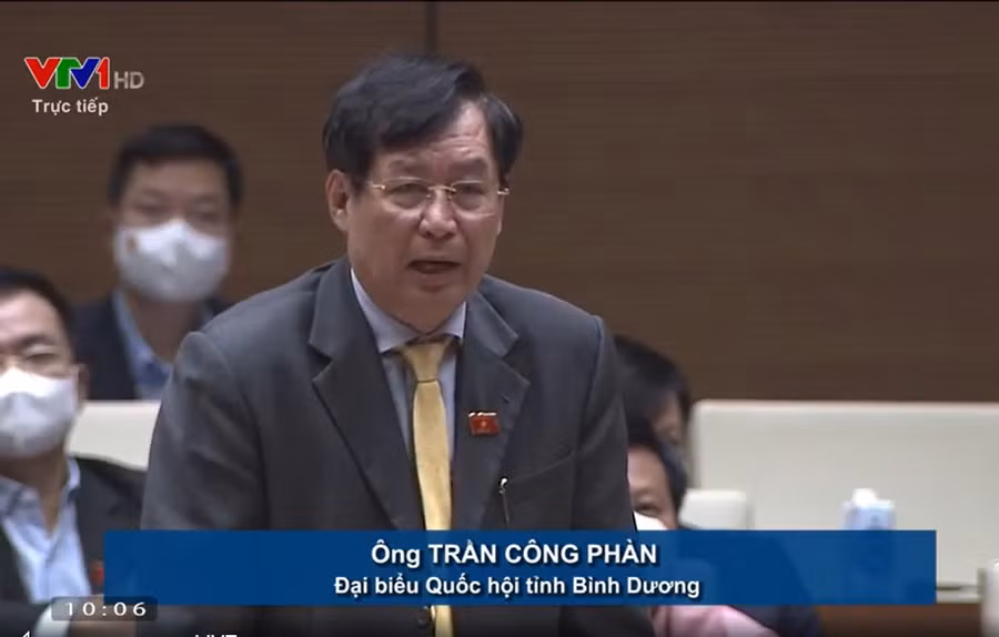 Đại biểu Trần Công Phàn phát biểu sáng 11/11. Ảnh chụp màn hình.