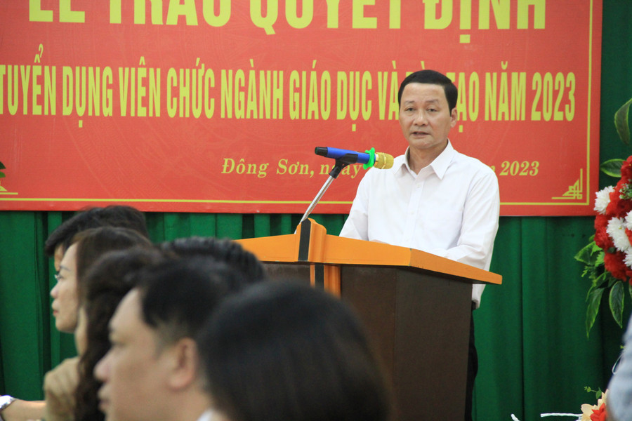 Chủ tịch UBND tỉnh Thanh Hoá Đỗ Minh Tuấn phát biểu tại buổi lễ. (Ảnh: NT).