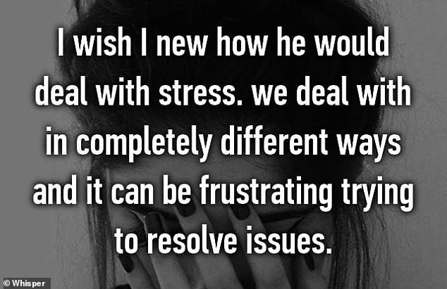 Tôi ước tôi biết cách anh ấy giải tỏa stress. Chúng tôi giải tỏa áp lực bằng những cách khác nhau và nó thật là mệt mỏi khi cố giải quyết vấn đề