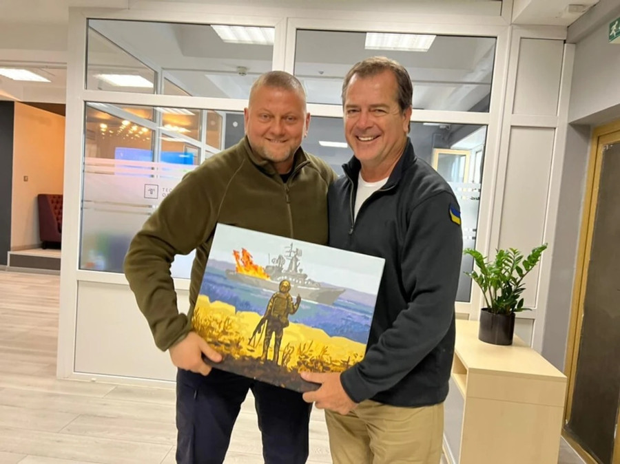 Tổng tư lệnh Lực lượng Vũ trang Ukraine Valeriy Zaluzhnny và cố vấn Dan Rice, Kyiv, Ukraine tháng 5 năm 2022