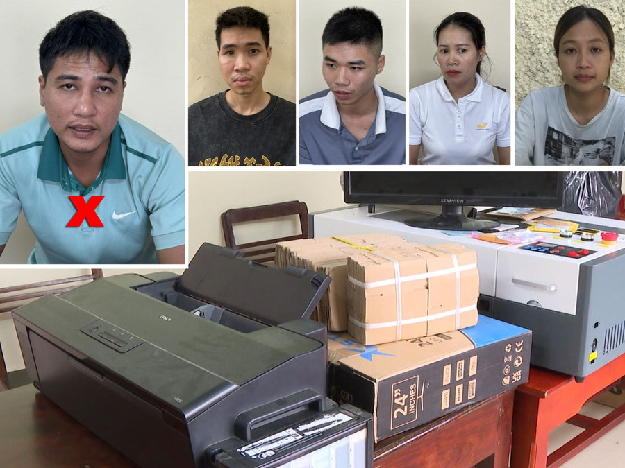 Các đối tượng và tang vật thu giữ. (Ảnh: CATH). Các đối tượng và tang vật thu giữ. (Ảnh: CATH).