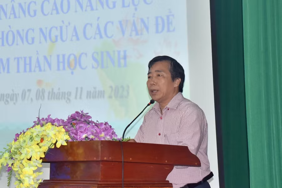 Ông Nguyễn Minh Tâm – Phó Giám đốc Sở GD&amp;ĐT Đồng Tháp phát biểu tại Hội nghị.