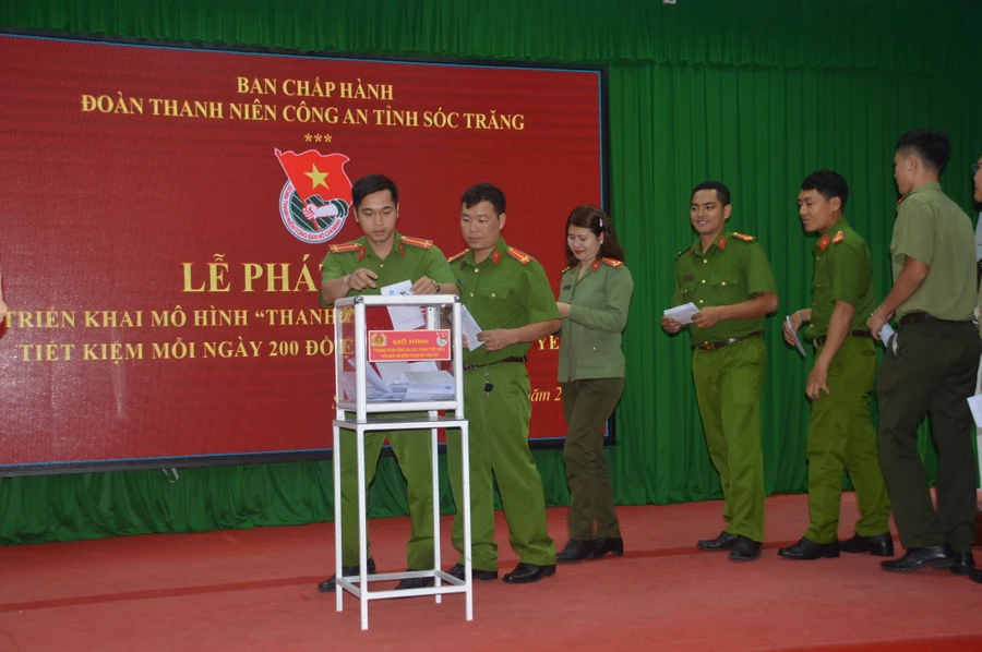 Tuổi trẻ Công an tỉnh Sóc Trăng phát động "tiết kiệm mỗi ngày 200 đồng"