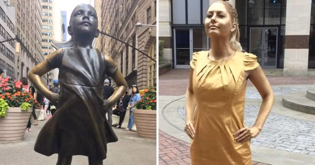 Jade mô phỏng theo bức tượng nổi tiếng Fearless Girl