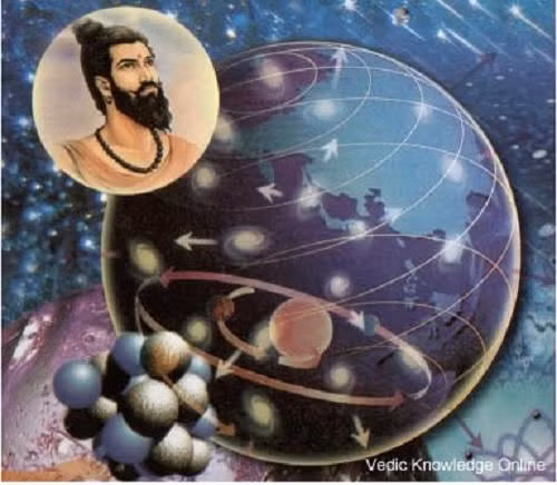 Tưởng tượng của Acharya Kanad về nguyên tử. Ảnh: Vedic Knowledge Online