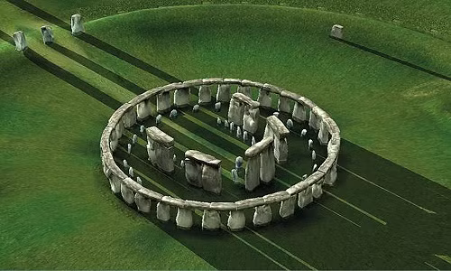 Hình phục dựng công trình tượng đài Stonehenge ở Salisbury, Anh. Ảnh: gaia.
