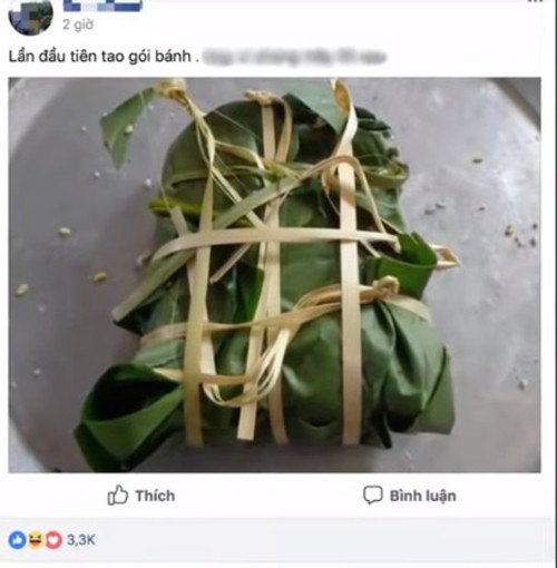 Lần đầu gói bánh chưng. Lần đầu gói bánh chứng.