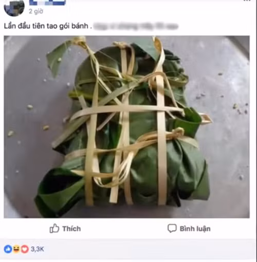 Lần đầu gói bánh chứng.