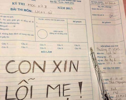 Lời xin lỗi muộn màng.