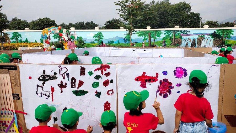 Góc sáng tạo của học sinh nhà trường (Ảnh do nhà trường cung cấp).