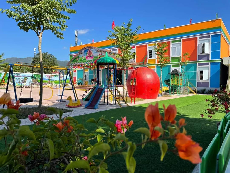 Một góc sân chơi cho trẻ (Ảnh do nhà trường cung cấp).