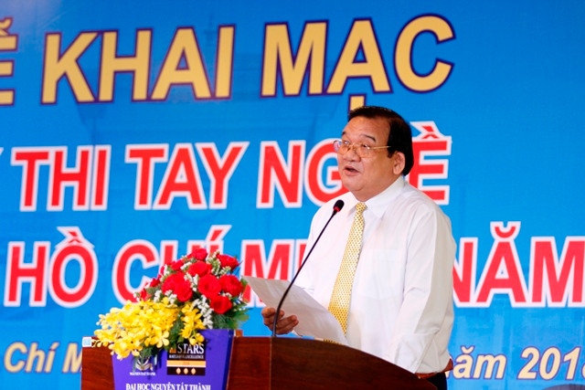Ông Lê Minh Tấn- Giám đốc Sở LĐTB&XH TPHCM phát biểu khai mạc cuộc thi