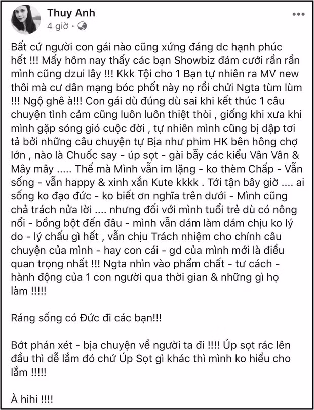 Chia sẻ của em gái Thanh Thảo về scandal cách đây 7 năm với Ngô Kiến Huy. 