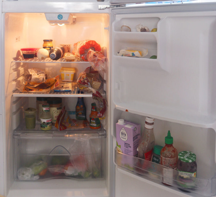 Mexico: Trong tủ lạnh của cô gái độc thân sinh sống tại Mexico, luôn cóbánh mì, rau, một số loại nước sốt cay. Vanessa (Mexico) thườngmua thực phẩm một hoặc hai lần mỗi tuần và cố gắng ăn hết thức ăn trong tủ lạnh khoảng một tuần, tránh lãng phí. Tu lanh cua cac nuoc tren the gioi co do an gi? hinh anh 7