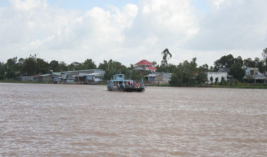Chuyến phà chở khách sang cù lao Tân Lộc, quận Thốt Nốt (TP Cần Thơ). Ảnh: T.G