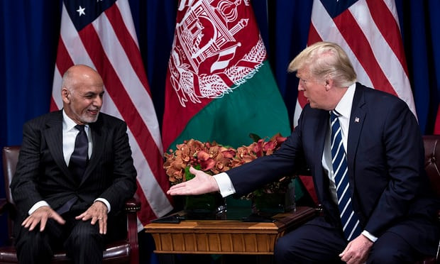 Tổng thống Mỹ Donald Trump tiếp Tổng thống Afghanistan Ashraf Ghani. Ảnh: ITN