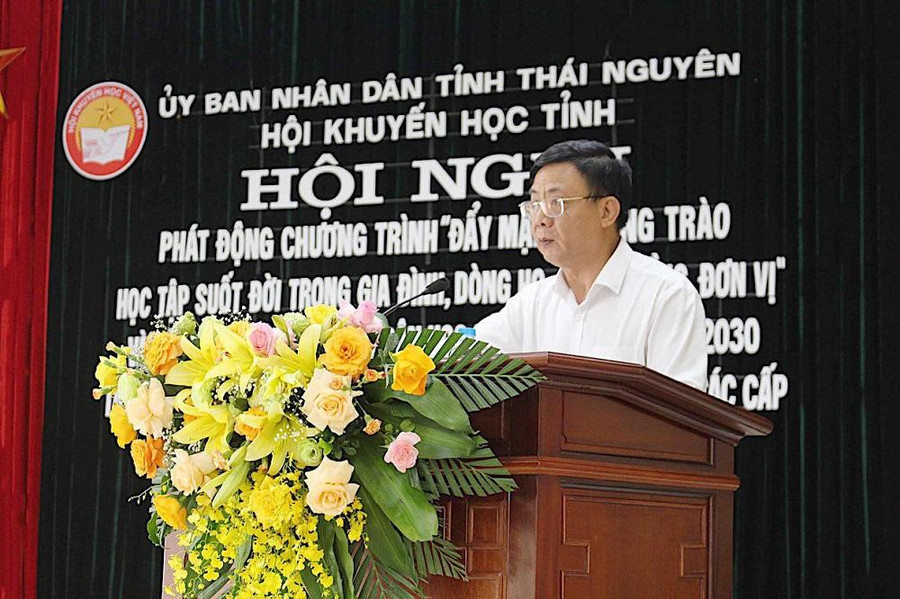 Ông Đặng Xuân Trường, Phó Chủ tịch Thường trực UBND tỉnh Thái Nguyên phát biểu tại Hội nghị