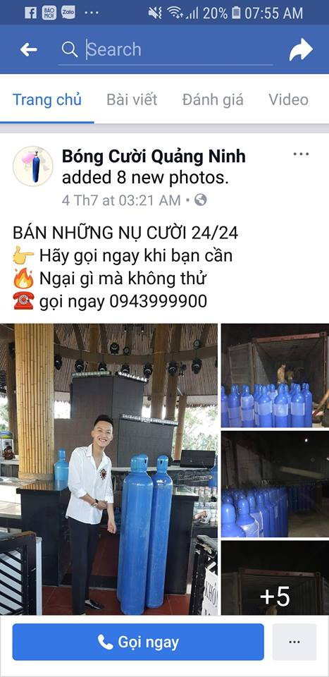 Bóng cười được giao bán công khai trên Facebook, ảnh: Facebook