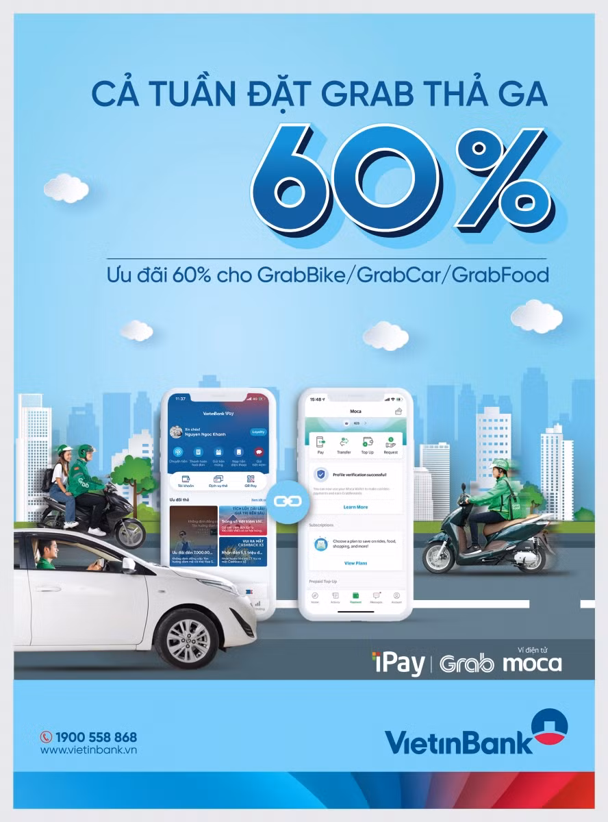 Tặng mã iPay Grab đến 280.000 đồng cho khách hàng sử dụng VietinBank iPay Mobile ảnh 1