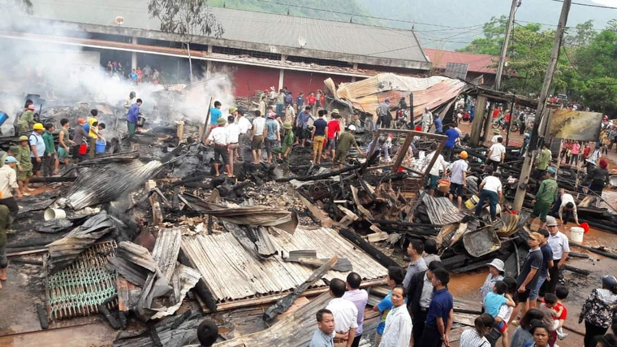 Hiện trường vụ cháy. Ảnh: VOV