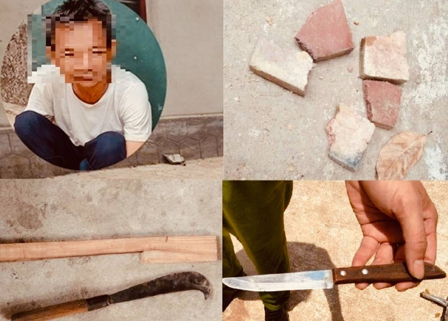 Ông P.V.C đã chuẩn bị dao gậy, gạch đá để tấn công nếu bất kỳ ai có ý định vào nhà. Ông P.V.C đã chuẩn bị dao gậy, gạch đá để tấn công nếu bất kỳ ai có ý định vào nhà.