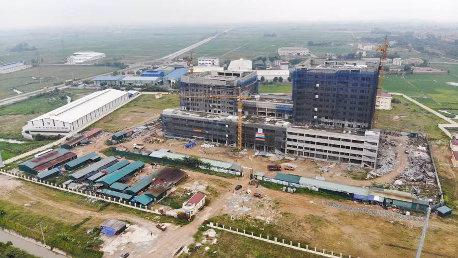 Dự án Bệnh viện sản - nhi Vĩnh Phúc đang được gấp rút xây dựng tại Hợp Thịnh, Tam Dương, Vĩnh Phúc
