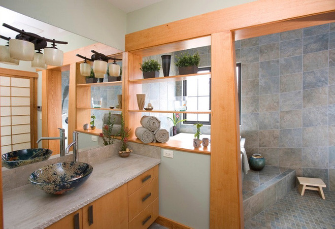 Phòng tắm gần gũi với tự nhiên