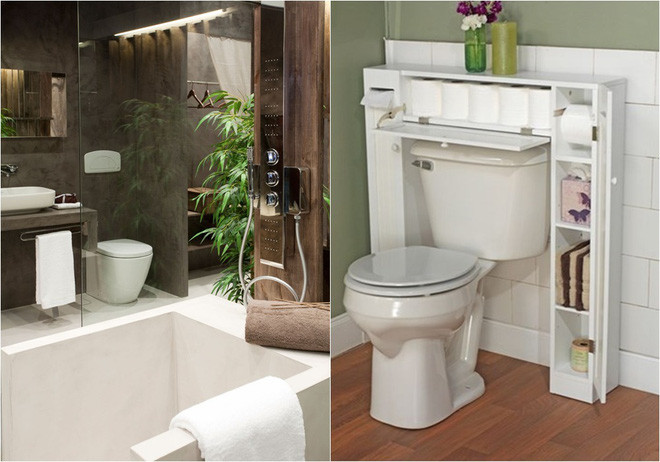 Nếu thiết kế chung thì được tách biệt bởi vách ngăn kính