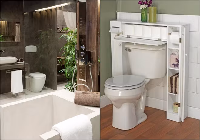 Nếu thiết kế chung thì được tách biệt bởi vách ngăn kính