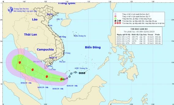 Bão số 1 được đánh giá cấp độ rủi ro thiên tai cấp 3